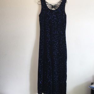 Vintage evening velvet dress w/ glittered pattern